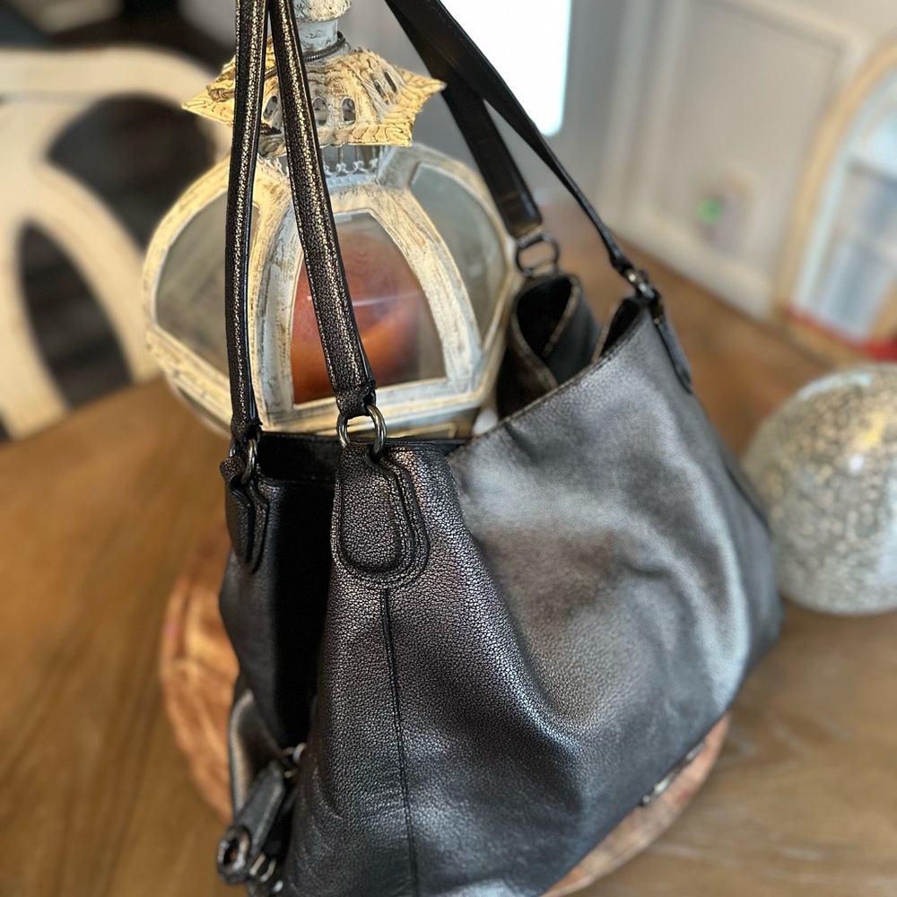 Coach Edie 31 metallic gunmetal Leather Tote Bag - Picture 5 of 15